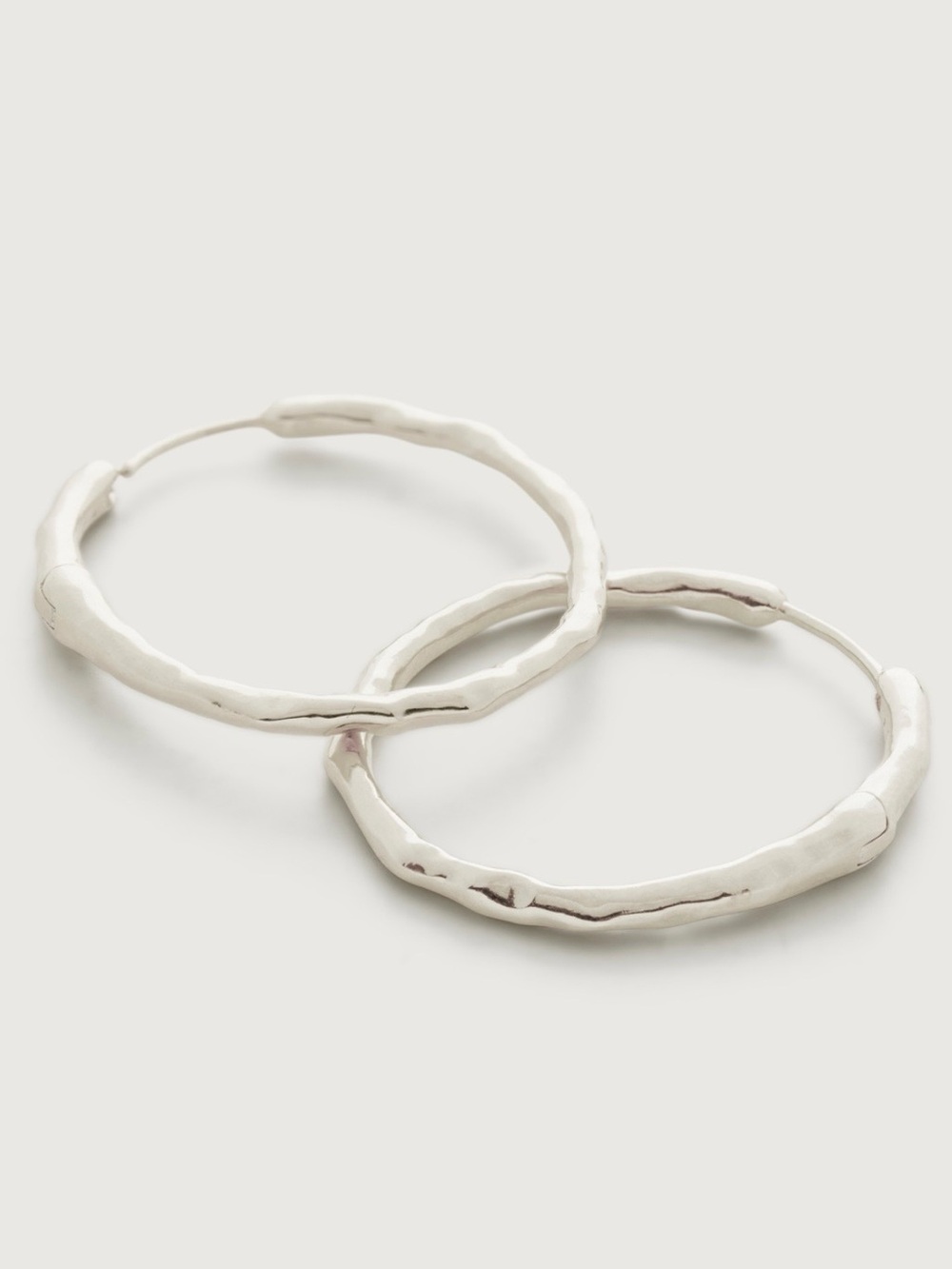 Monica Vinader Siren Muse Medium Hoop Earrings Silver With Box and Pouch